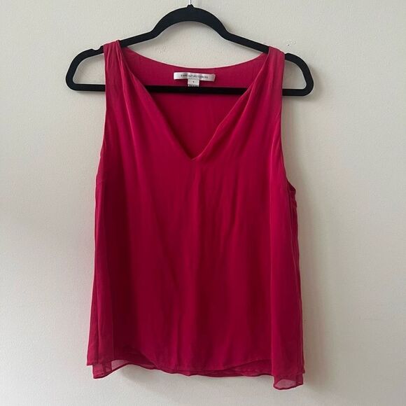 Diane Von Firstenberg Women's V-Neck Silk Blend Lined Pink Tank Top Size Small - Picture 1 of 7